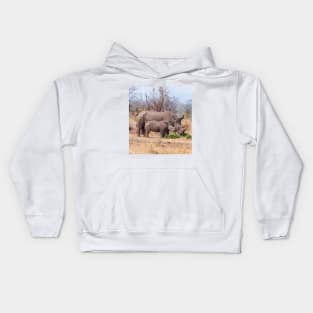 Rhino Mom and Baby Kids Hoodie